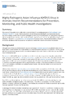 Highly Pathogenic Avian Influenza AH5N1 Virus in Animals  Interim Recommendations for Prevention Monitoring and Public Health Investigations