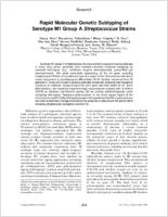 Rapid molecular genetic subtyping of serotype M1 group A Streptococcus strains