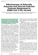 Effectiveness of Naturally Acquired and VaccineInduced Immune Responses to SARSCoV2 Mu Variant