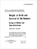 Weight at Birth and Survival of the Newborn By Age of Mother and TotalBirth Order  Early 1950