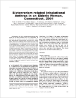 Bioterrorismrelated Inhalational Anthrax in an Elderly Woman Connecticut 2001