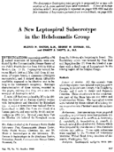 A New leptospiral subserotype in the hebdomadis group