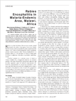 Rabies Encephalitis in MalariaEndemic Area Malawi Africa