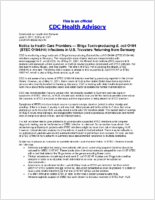 Notice to Health Care Providers  Shiga ToxinProducing E coli O104 STEC O104H4 Infections in US Travelers Returning from Germany June 3 2011 930 am EST