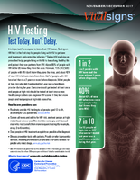 HIV testing Test today Dont delay Vital signs 2017 NovemberDecember