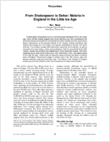 From Shakespeare to Defoe malaria in England in the Little Ice Age