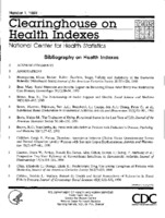 Bibliography on Health Indexes Number 1 1990