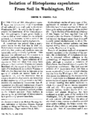 Isolation of Histoplasma capsulatum from soil in Washington DC