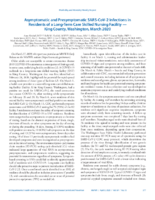 Asymptomatic and Presymptomatic SARSCoV2 Infections in Residents of a LongTerm Care Skilled Nursing Facility  King County Washington March 2020