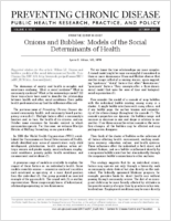 Onions and Bubbles Models of the Social Determinants of Health