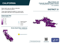 CA Congressional District 31 Stroke and Federally Qualified Health Centers Map 119th Congress
