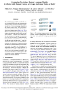 Comparing PreTrained Human Language Models Is It Better with Human Context as Groups Individual Traits or Both