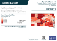 SD Congressional District 01 Heart Disease and Federally Qualified Health Centers Map 119th Congress