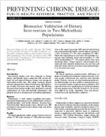 Biomarker Validation of Dietary Intervention in Two Multiethnic Populations