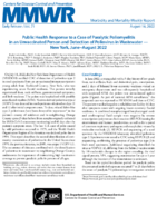 Public Health Response to a Case of Paralytic Poliomyelitis in an Unvaccinated Person and Detection of Poliovirus in Wastewater  New York JuneAugust 2022