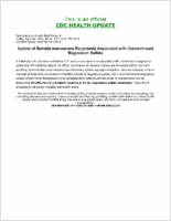 Update of Serratia marcescens Bacteremia Associated with Contaminated Magnesium Sulfate Friday April 08 2005 1805 EDT 605 PM EDT