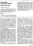 Shaping Public Policy