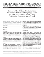 Review of the Asthma Mortality Rate for Minnesota Residents Aged 55 Years or Older 20042005 When Death Certificates Deserve a Second Look