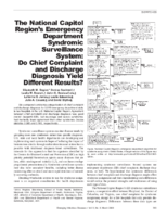 The National Capitol Regions Emergency Department Syndromic Surveillance System Do Chief Complaint and Discharge Diagnosis Yield Different Results