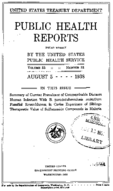 Public Health Reports  v 53 no 31  cover