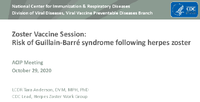 Zoster Vaccine Session Risk of GuillainBarr syndrome following herpes zoster