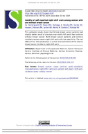 Validity of SelfReported Night Shift Work Among Women with and Without Breast Cancer