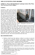 29Year Old Male Hispanic Landscape Laborer Dies When Nine Foot Deep Trench Collapses
