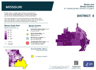 MO Congressional District 08 Stroke and Stroke Centers Map 118th Congress
