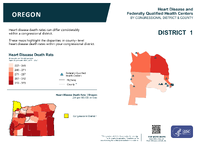 OR Congressional District 01 Heart Disease and Federally Qualified Health Centers Map 118th Congress