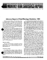 Advance report of final marriage statistics 1984