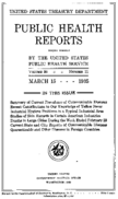 Public Health Report  v 50 no 11  cover