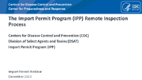 2020 The Import Permit Program IPP Remote Inspection Process Presentation