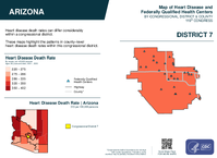 AZ Congressional District 07 Heart Disease and Federally Qualified Health Centers Map 119th Congress