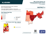 AL Congressional District 04 Heart Disease and Federally Qualified Health Centers Map 119th Congress