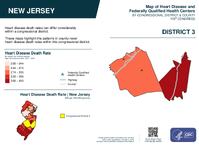 NJ Congressional District 03 Heart Disease and Federally Qualified Health Centers Map 119th Congress