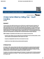 Choker Setter Killed by Falling Tree  South Carolina FACE 9505