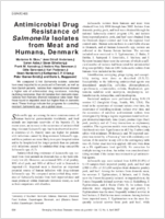 Antimicrobial Drug Resistance of Salmonella Isolates from Meat and Humans Denmark