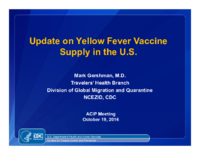 Update on yellow fever vaccine supply in the US
