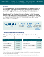 CDCFunded HIV Testing in the United States Puerto Rico and US Virgin Islands 2020 Annual HIV Testing Report