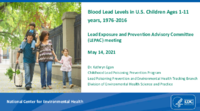 Blood lead levels in US children ages 111 years 19762016