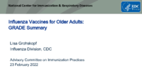 Influenza vaccines for older adults  GRADE summary