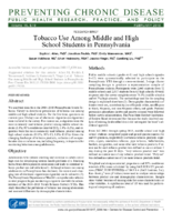 Tobacco Use Among Middle and High School Students in Pennsylvania