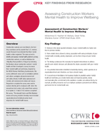 Assessment of Construction Workers Mental Health to Improve Wellbeing Assessment of Construction Workers Mental Health to Improve Wellbeing