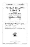 Public Health Reports  v 37 no 18  cover