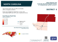 NC Congressional District 06 Heart Disease and Federally Qualified Health Centers Map 118th Congress