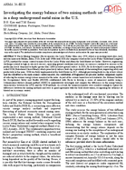 Investigating the Energy Balance of Two Mining Methods Set in a Deep Underground Metal Mine in the US