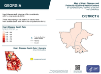 GA Congressional District 06 Heart Disease and Federally Qualified Health Centers Map 119th Congress