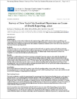Survey of New York City Resident Physicians on CauseofDeath Reporting 2010