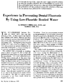 Experience in preventing dental fluorosis by using lowfluoride bottled water
