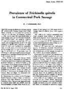 Prevalence Of Trichinella Spiralis In Commercial Pork Sausage